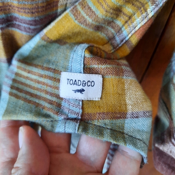 Toad & Co Recycled Cotton Plaid Pullover Button Tunic Top With Pockets Size S - Picture 8 of 14